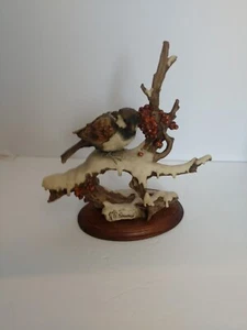 1982 GIUSEPPE G ARMANI FLORENCE 'SPARROW ON SNOW' BIRD FIGURINE - Picture 1 of 9