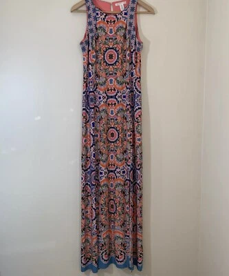 Maxi Vestido London Times Para Mujer 8 Floral Sin Mangas Brillante Boho Playa Crucero Foto 1 de 4