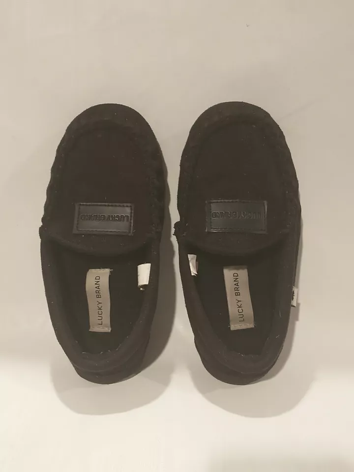 Lucky Brand Toddler Size 11/12 Moccasins Slipper Shoes Black - Image 1 of 4
