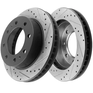 Freno y rotores delanteros perforados y ranurados para Chevy Silverado Express Sierra 2500HD - Imagen 1 de 5