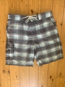 Men’s Swim Shorts Size M Grey Check Great Condition - Picture 1 of 5