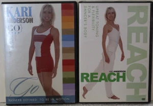 2 Kari Anderson workout exercise DVD lot Go Step Reach toning flexibility - Picture 1 of 4