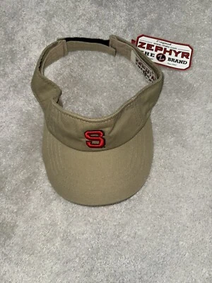 Zephyr zhats university Stanford cardinals logo Khaki clsssic visor hat cap nwt - Image 1 of 4