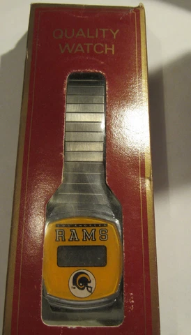 Vintage New in Package LOS ANGELES RAMS Digital quartz mens Watch Cover