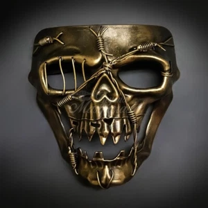 Steampunk Masquerade Mask Full Face Skull Halloween Costume Mask for Men - Picture 1 of 14