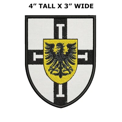 Knights Templar Cross Shield Patch Embroidered Hook & Loop Applique Military - Image 1 of 4