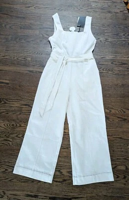 New Women's Anthropologie En Saison Jumpsuit Denim White Nautical Size Medium M - Image 1 of 4