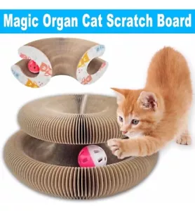 Cat Toy Magical Organ Cat Scratching Board Post Cat Scratcher with Toy Bell Ball - Picture 1 of 4