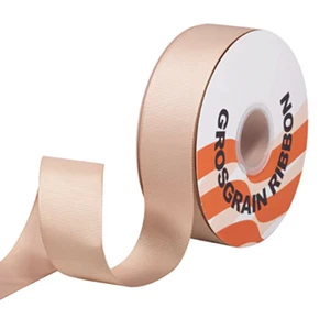 500 yardas Cinta Grosgrain Impresa Boda Flores Artesanía Tela Desnudo Bronceado - Imagen 1 de 9