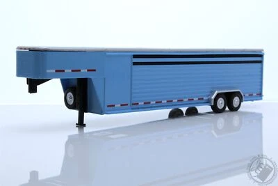26 Foot Livestock Horse Trailer, Continuous, 1:64 Scale Diecast, LIGHT BLUE - Image 1 of 4
