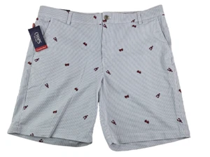Chaps Men’s Shorts 40 Blue White Stripe Lobster Crabs Stretch Preppy Stretch NWT - Picture 1 of 14