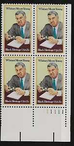 US Scott #1875, Plate Block #111111 1981 Whitney Young 15c FVF MNH Lower Right - Picture 1 of 1
