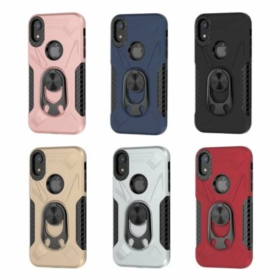 Para iPhone 7 7 plus 8 8 plus X XR XS 11 Pro Funda Trasera Fibra de Carbono Anillo Magnético Foto 1 de 4