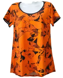 LuLaroe Halloween Perfect Tee, XXS. Orange with birds! - Picture 1 of 16