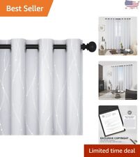 Ultimate Blackout Curtains - Wave Line and Dots Pattern - 52 x 108 Inch - Set 2