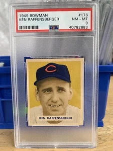 1949 Bowman #176 Ken Raffensberger PSA 8 Graded Baseball Card MLB Cincinnati Red - Picture 1 of 2