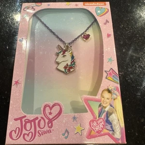 JoJo Siwa Unicorn Shaped Pendant With Purple Heart Necklace Jewelry NEW - Picture 1 of 6