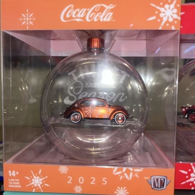 2025 M2 Machines Christmas Ornament Chase 1/750 Coca-Cola 1953 Volkswagen Beetle - Image 1 of 4