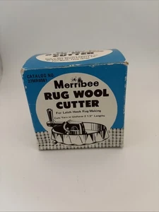 Merribee Vintage Cortador de Lana Pestillo Gancho Alfombra Cortador de Hilo con Instrucciones Caja de Cuchillas - Imagen 1 de 2