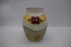 Vintage Poole Pottery Vase 8" Hand Painted Floral - Picture 1 of 9