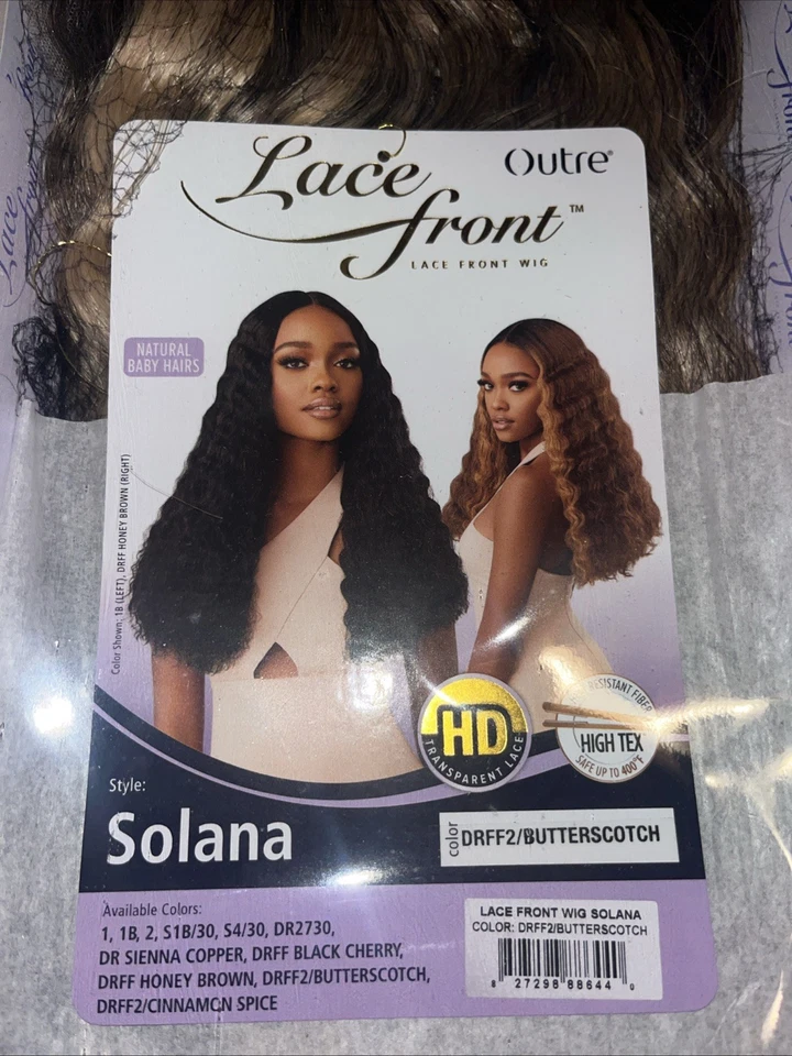 Outre Lace Front Wig #Solana color:drff2/Butterscotch heatresistantfiber - Image 1 of 1