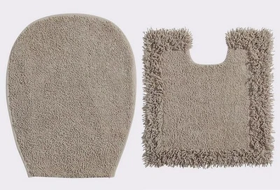 WC-Set beige 45x50 + 47x50cm Heine 2tlg. m. Ausschnitt Hoch/Tief Gr.10 15.17 - Bild 1 von 3