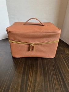 Estuche de joyería de viaje suave marrón JM 3 bandejas extraíbles con cierre de cremallera - Imagen 1 de 10