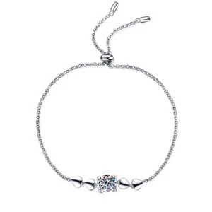 1CT VVS1 GRA Moissanit Armband 18K Weißgold Abdeckung Silber Pass Diamant Tester - Bild 1 von 8
