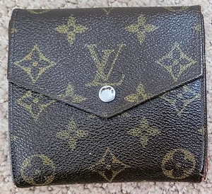AUTÉNTICA CARTERA COMPACTA DE CUERO MONOGRAMA VINTAGE LOUIS VUITTON USADA MARRÓN - Imagen 1 de 13