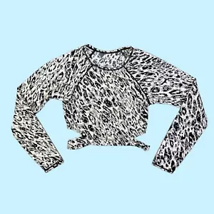 All in Motion Animal Print Cropped Rash Guard Swim Top Size Small - Picture 1 of 8