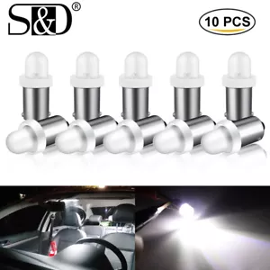 10X White BA9S LED T4W Instrument Panel Light 1815 1895 1816 Dash Map Bulbs 12V - Picture 1 of 6