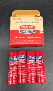 Vintage Set of 4 Eveready Energizer Batteries With Original Box - Picture 1 of 8
