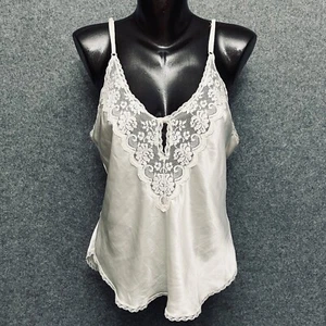 Maidenform Chantilly 38 Vintage Camisole Cami Weiß Satin Spitze Retro USA Made - Bild 1 von 8