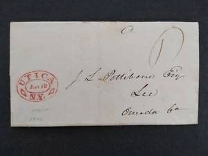 NY: Utica 1840 copertina senza timbro, XF rosso ornato CD, A = pubblicizzato in Lee - Foto 1 di 4