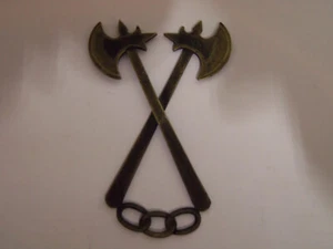 Antique The Odd Fellows Warden Subordinate Lodge Brass Jewel Ax and Three Links - Picture 1 of 12