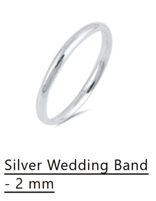 New Solid 925 Sterling Silver 2mm Wedding Band Ring size 13 For Men or Women USA - Image 1 of 1