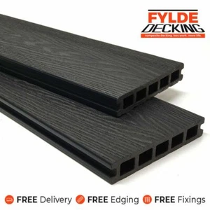 Black Composite Decking Boards | 3.6m | Woodgrain | DIY Kit | FREE Delivery - Picture 1 of 5