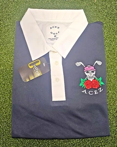 Acez Golf Ladies Black Short Sleeved Shirt  /  Size M  / NEW IN WRAPPER / jd2262 - Picture 1 of 9