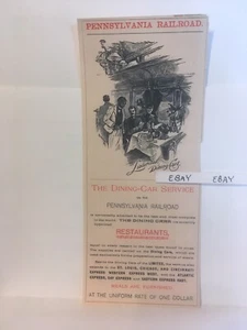 1890 PRR Pennsylvania Ferrocarril Comedor Coche Servicio Anuncio Camarero Negro $1 Comidas NUEVO - Imagen 1 de 3