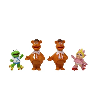 Vintage Kermit The Frog Miss Piggy Roller Skating Fozzie Figurines Lot of 4 - Picture 1 of 3