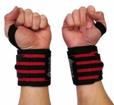 Weight Lifting Wrist Wraps Gym Fitness Training Support Crossfit Grip Straps - Image 1 of 4