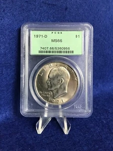 1971-D Eisenhower Dollar $1 *PCGS MS66 Gem Unc* OGH Old Green Holder Gen 3.1 - Picture 1 of 4