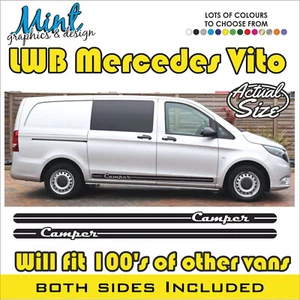 LWB Mercedes Vito Camper Wohnmobil Streifen Aufkleber Sticker Van Grafik 029 - Bild 1 von 4