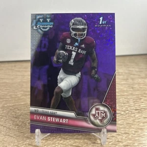 2023 Evan Stewart Bowman Chrome U 1st Purple Speckle Refractor /399 #144 Oregon - Picture 1 of 2