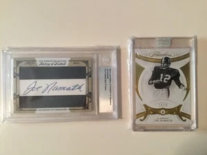 2014 LEAF HISTORY OF FOOTBALL CUT AUTO & JOE NAMATH FLAWLESS DIAMOND # 12 / 20 - Picture 1 of 4