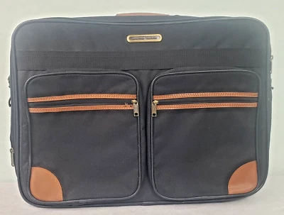 American Tourister Carry on Business Bag Charcoal w/Brown Trim 21"x 15" x 7" — 第 1/4 张图片