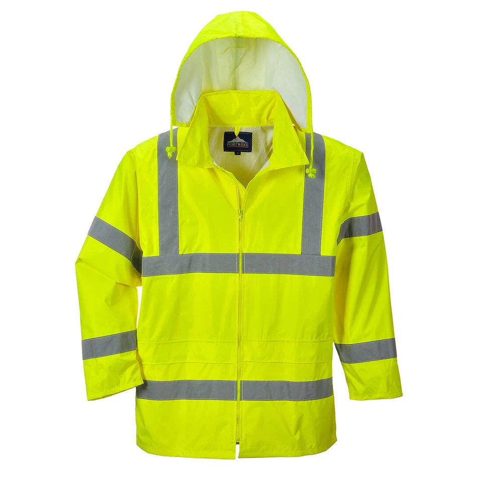 Portwest UH440 Mens Waterproof Hi Vis Rain Jacket Reflective Lightweight Safety - Image 1 of 4