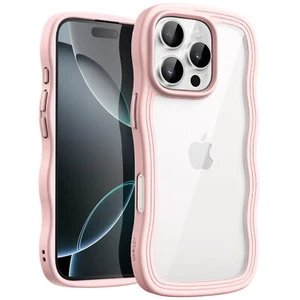 Wavy Case for iPhone 16 Pro 6.3-Inch, Cute Wave Frame Cover for Women and Girls - Picture 1 of 36