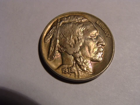 1938-D Buffalo Nickel - BU with pretty color! Cover