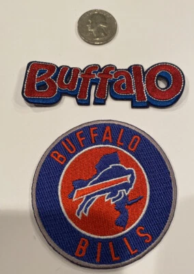 2-BILLETES DE BÚFALO HIERRO EN PARCHES BORDADOS- 3,5”x 1” y 3”x 3”-¡HERMOSOS!! Foto 1 de 3